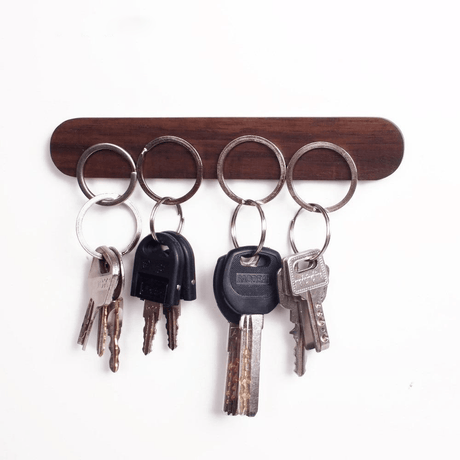 KeyMagnetic Holzschlüsselhalter | Magnetisch | Wandorganizer | Platzsparend | Moderner Look
