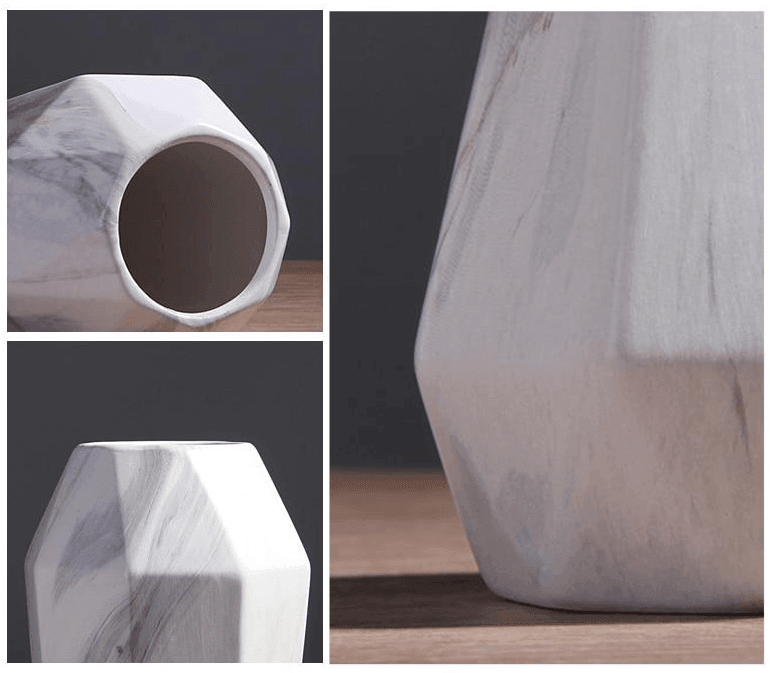 GeoMarble Geometrische Marmor-Vasen | Zeitloses Design | Hochwertige Dekoration | Perfekt für Zuhause
