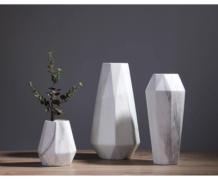 GeoMarble Geometrische Marmor-Vasen | Zeitloses Design | Hochwertige Dekoration | Perfekt für Zuhause