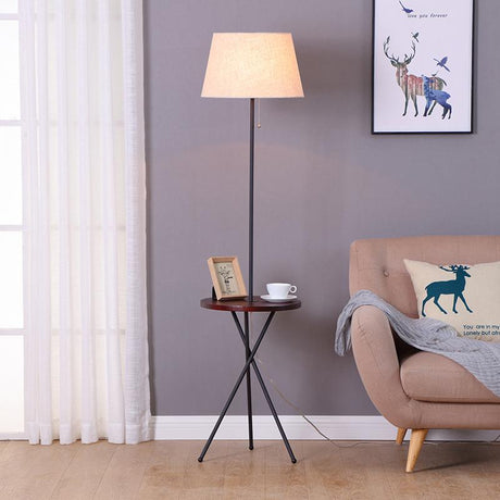 Nordluxio Moderner Nordic Beistelltisch mit Lampe | LED Licht | Multifunktionales Möbelstück für Wohnzimmer & Schlafzimmer