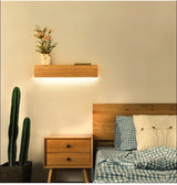 LumaOak Holzregal mit integrierter Lampe | Modernes Design | LED Beleuchtung | Multifunktionale Deko