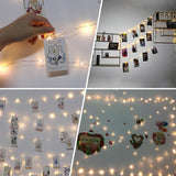 GlowClip LED Lichterkette mit Fotoclips | Batteriebetrieben oder USB-Anschluss | Dekorative Beleuchtung für Zuhause & Partys