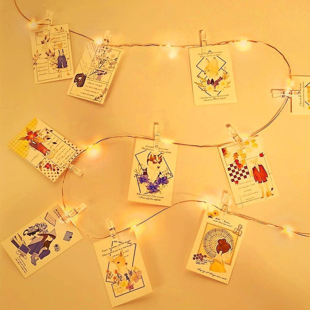 GlowClip LED Lichterkette mit Fotoclips | Batteriebetrieben oder USB-Anschluss | Dekorative Beleuchtung für Zuhause & Partys