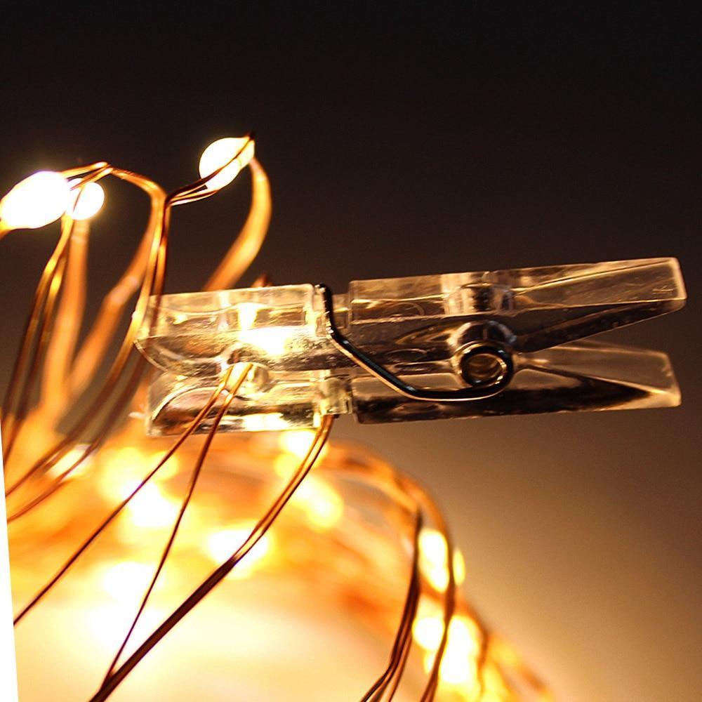 GlowClip LED Lichterkette mit Fotoclips | Batteriebetrieben oder USB-Anschluss | Dekorative Beleuchtung für Zuhause & Partys