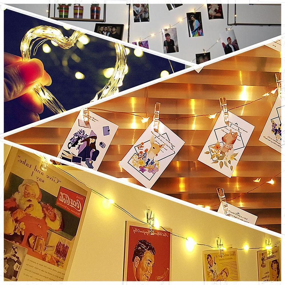 GlowClip LED Lichterkette mit Fotoclips | Batteriebetrieben oder USB-Anschluss | Dekorative Beleuchtung für Zuhause & Partys