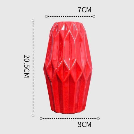 CrimsonFlow Geschwungene Rote Vase | Zeitloses Design | Dekoratives Highlight | Moderne Wohnkultur