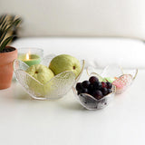 CrystalBloom Glasschalen im Blütendesign | Strukturiertes Glas | Moderne Tischdeko in Schwarz & Weiß