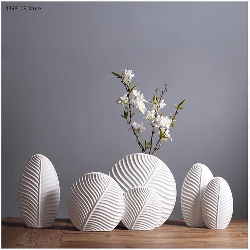 LeafDesign Keramikvase in Weiß | Zeitloses Blattmotiv | Wohnkultur | Verschiedene Größen