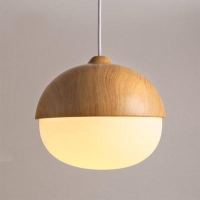 LunaLeaf Mondglas & Holz Eichel-Anhänger | Natürliche Eleganz | Handgefertigtes Schmuckstück
