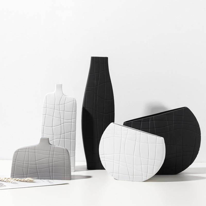Textura Elegante Strukturierte Keramikvasen | Zeitloses Design | Minimalistische Dekoration | Verschiedene Stile