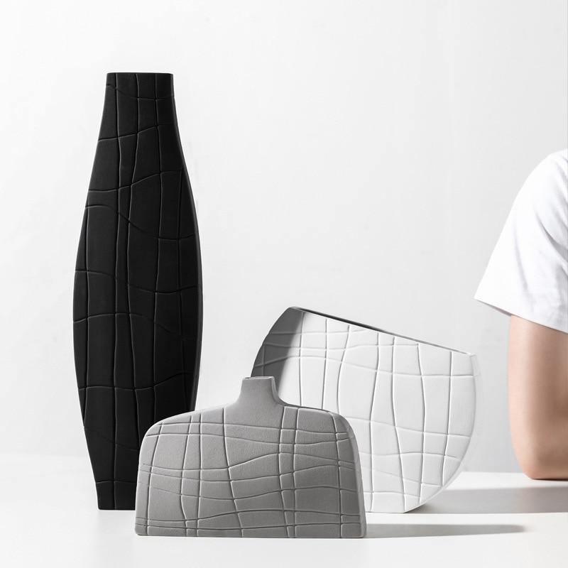 Textura Elegante Strukturierte Keramikvasen | Zeitloses Design | Minimalistische Dekoration | Verschiedene Stile