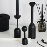 Noirique Schwarze Kerzenhalter für Tafelkerzen | Stilvolles Design | Elegante Dekoration