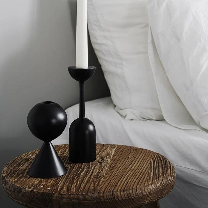 Noirique Schwarze Kerzenhalter für Tafelkerzen | Stilvolles Design | Elegante Dekoration