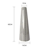 GeoStyle Monochrom Keramik Blumenvase | Geometrisches Design | Dekoration für Zuhause