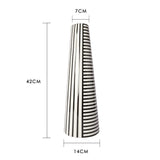 GeoStyle Monochrom Keramik Blumenvase | Geometrisches Design | Dekoration für Zuhause