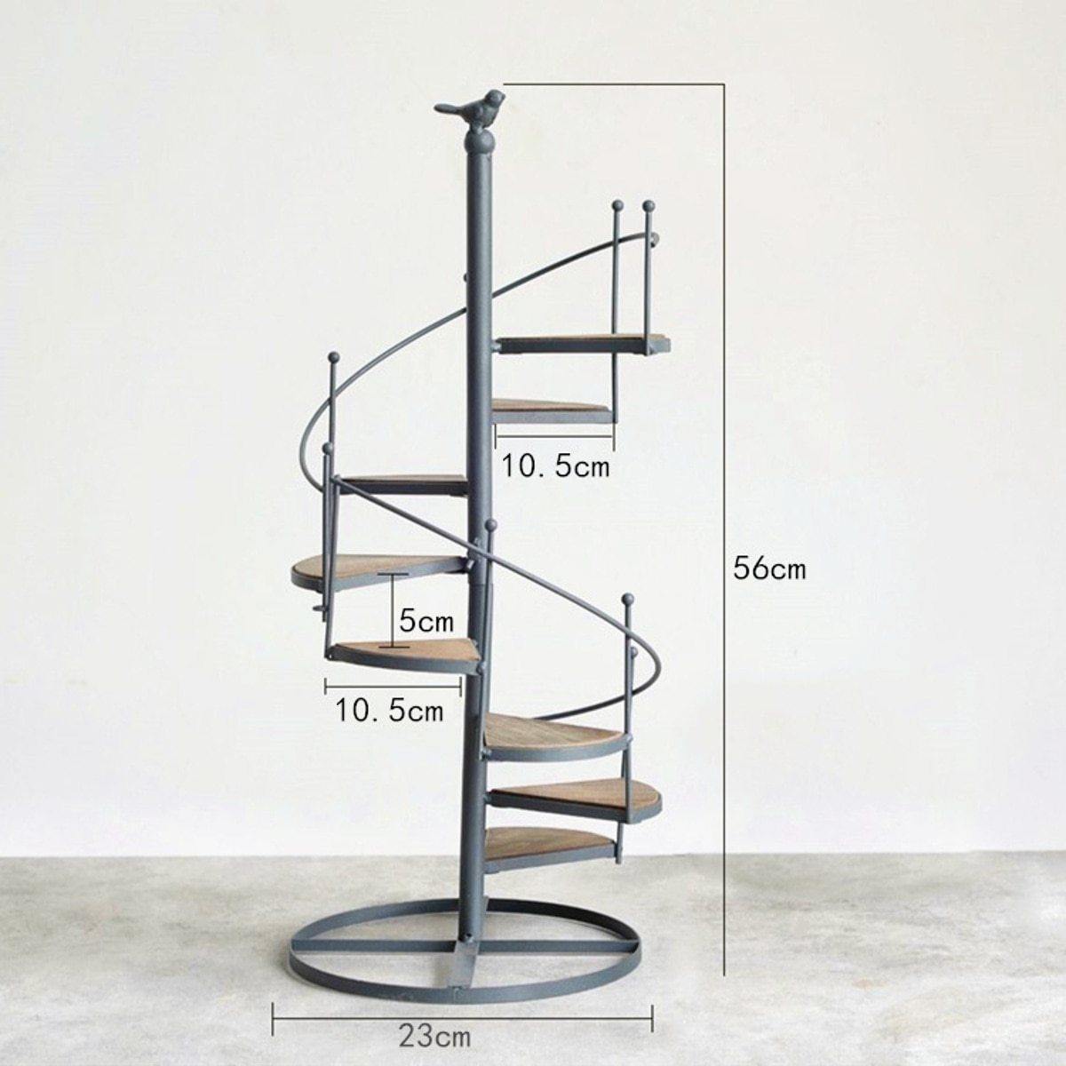 PlantSpire Eisen Pflanzenständer mit Spiraltreppe | Dekorativ und Praktisch