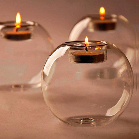GlisAura Teelichthalter | Zeitloses Kugeldesign | Elegante Tischdeko