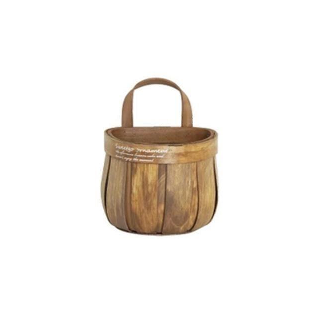 TerraCharm Holzpflanzkorb | Vintage-Aufbewahrung | Dekorative Pflanzbehälter | Boho-Stil