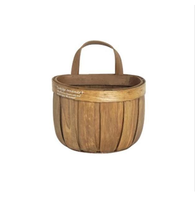TerraCharm Holzpflanzkorb | Vintage-Aufbewahrung | Dekorative Pflanzbehälter | Boho-Stil