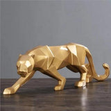 PantheraGeo Geometrische Skulptur | Moderne Panther-Figur | Elegante Dekoration für Zuhause & Büro