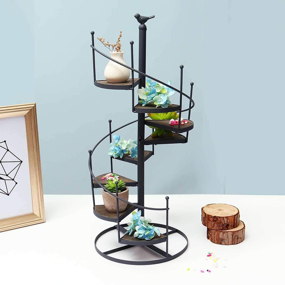 PlantSpire Eisen Pflanzenständer mit Spiraltreppe | Dekorativ und Praktisch