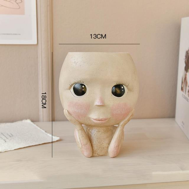 BlushBloom Deko-Blumentopf im Gesicht-Design | Modern & Einzigartig | Für Pflanzen & Deko-Liebhaber