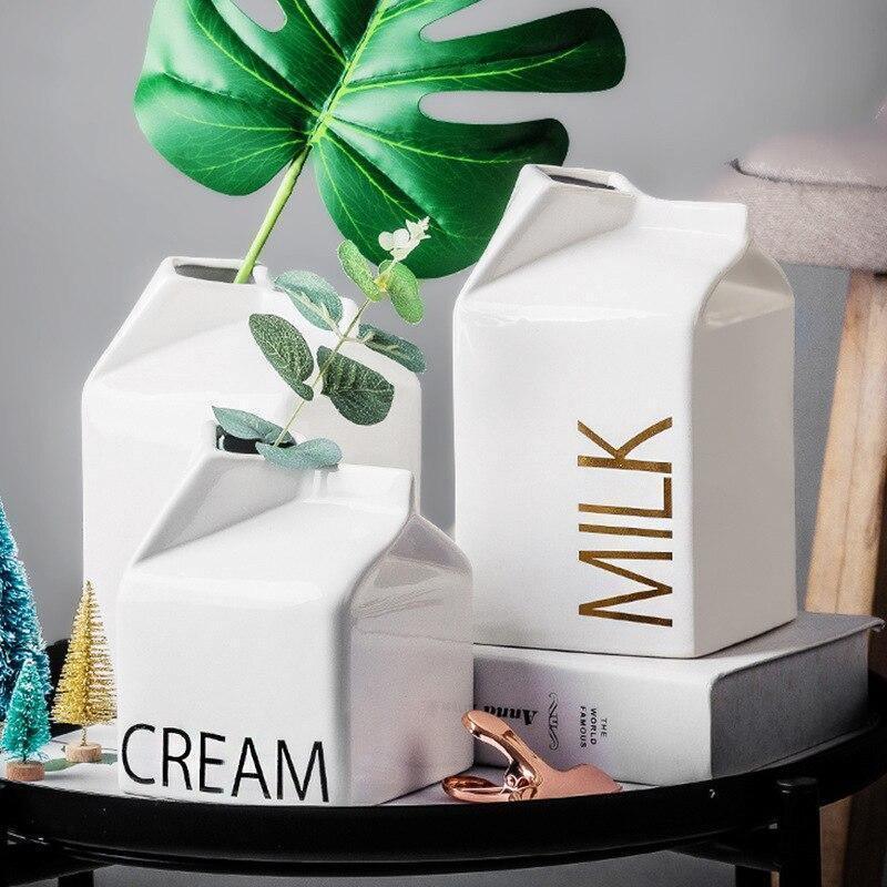 CreamFlow Deko-Keramikvase | Milchige Eleganz | Dekoration für Zuhause