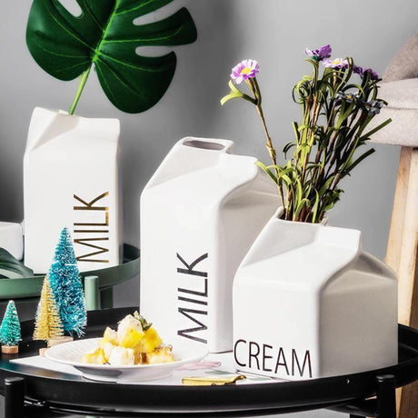 CreamFlow Deko-Keramikvase | Milchige Eleganz | Dekoration für Zuhause
