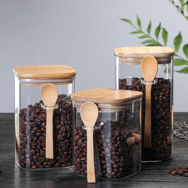 BambooFresh Glasbehälter mit Bambusdeckel | Nachhaltige Lebensmittelaufbewahrung | In 3 Größen erhältlich