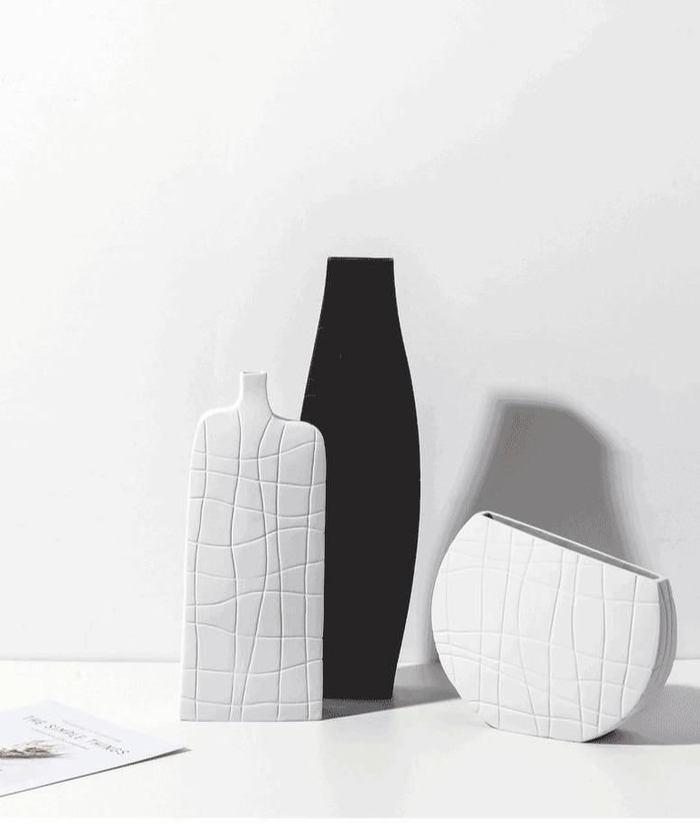 Textura Elegante Strukturierte Keramikvasen | Zeitloses Design | Minimalistische Dekoration | Verschiedene Stile