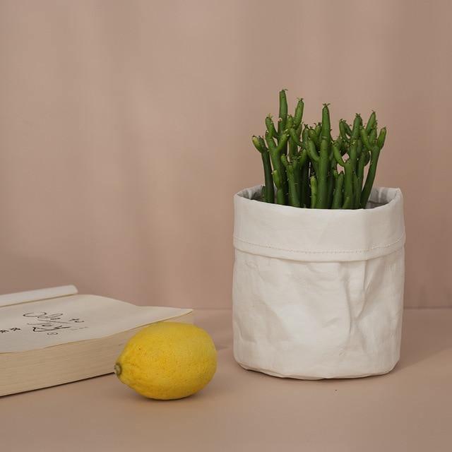 Plantero Vintage Stoff-Pflanzkorb | Rustikales Design | Stilvolle Pflanzenaufbewahrung