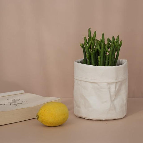 Plantero Vintage Stoff-Pflanzkorb | Rustikales Design | Stilvolle Pflanzenaufbewahrung