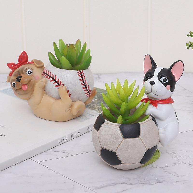 PawPot Aktiv Hund Pflanztopf | Stilvolles Deko-Accessoire | Perfekt für Sukkulenten