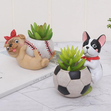 PawPot Aktiv Hund Pflanztopf | Stilvolles Deko-Accessoire | Perfekt für Sukkulenten