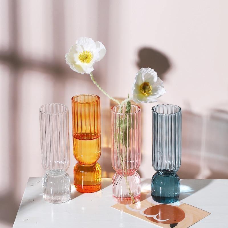 GlassFlip Bunte Glasvase im Inverted-Design | Dekorativ | Modernes Kunstobjekt | Farbenfrohe Eleganz für Zuhause