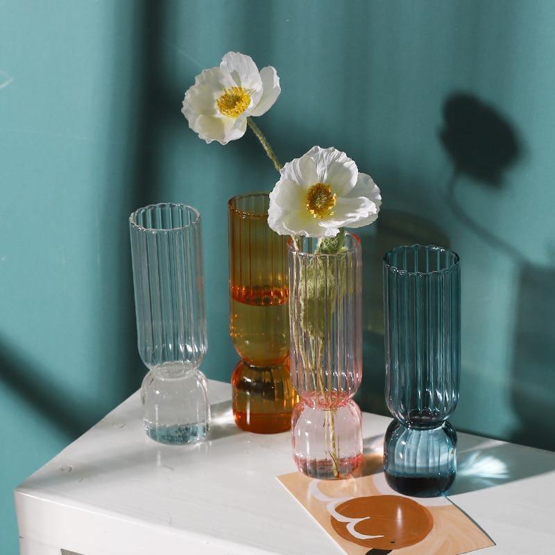 GlassFlip Bunte Glasvase im Inverted-Design | Dekorativ | Modernes Kunstobjekt | Farbenfrohe Eleganz für Zuhause