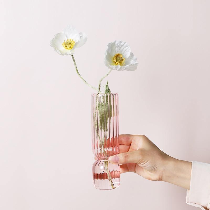 GlassFlip Bunte Glasvase im Inverted-Design | Dekorativ | Modernes Kunstobjekt | Farbenfrohe Eleganz für Zuhause