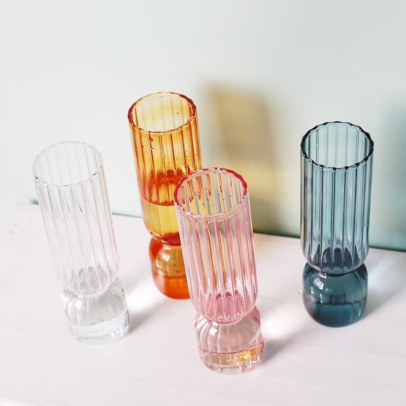GlassFlip Bunte Glasvase im Inverted-Design | Dekorativ | Modernes Kunstobjekt | Farbenfrohe Eleganz für Zuhause