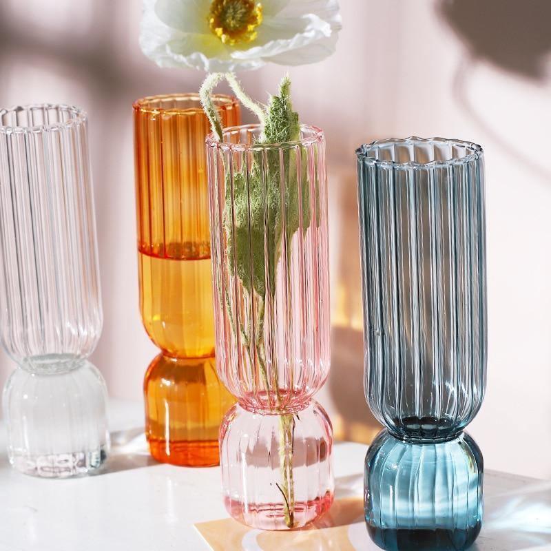 GlassFlip Bunte Glasvase im Inverted-Design | Dekorativ | Modernes Kunstobjekt | Farbenfrohe Eleganz für Zuhause