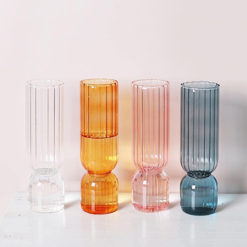 GlassFlip Bunte Glasvase im Inverted-Design | Dekorativ | Modernes Kunstobjekt | Farbenfrohe Eleganz für Zuhause