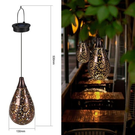 SolarDew Tropfen-Hängelampe | Solarbetrieben | Elegante Gartenbeleuchtung im Wasserglas-Design