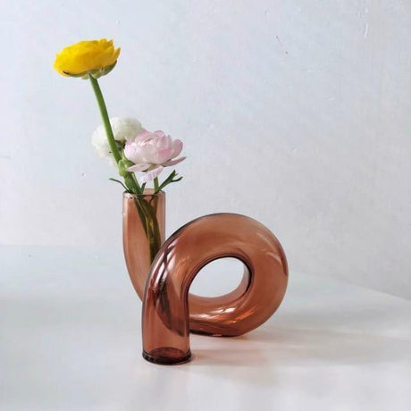 LoopSphere Hydroponik Vase im Kreisdesign | Modernes Pflanzgefäß | Minimalistische Dekoration | Für Zuhause oder Büro