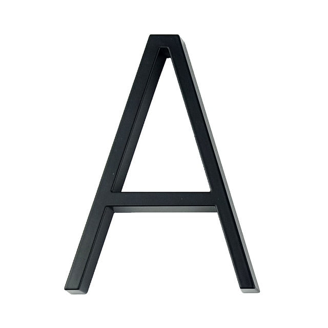 NumaraLux Moderne Hausnummern & Buchstaben | Rostfrei | Zinklegierung | Schwarze Oberfläche | Wetterfestes Design