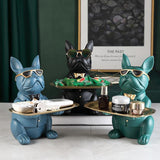 BulldogVault Deko-Spardose mit Tablett | Französische Bulldogge Statue | Stilvoll & Praktisch