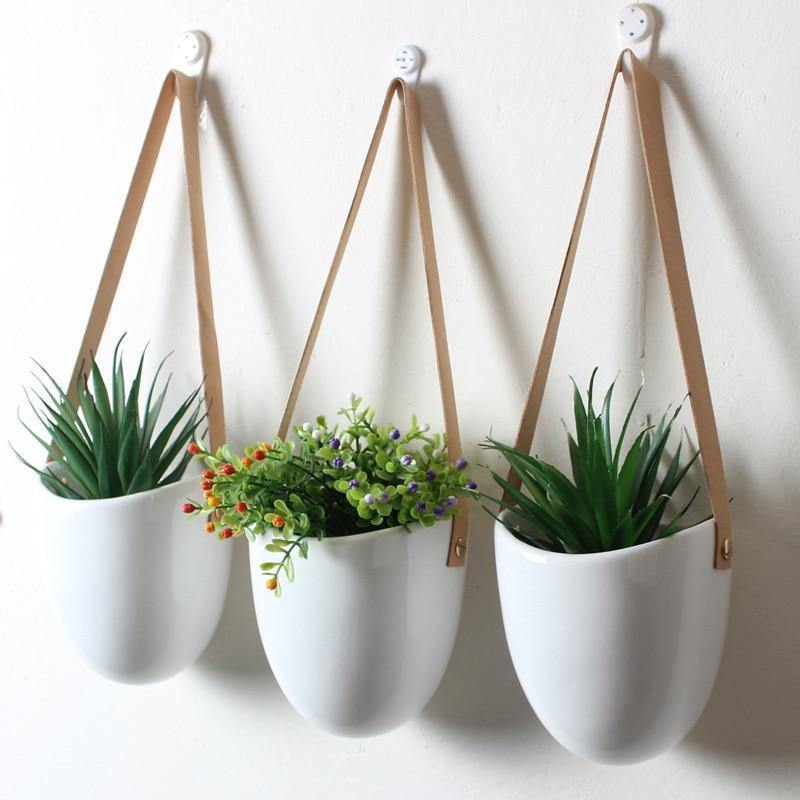 HangingCharm Keramik-Hängepflanzgefäße in Taschenform | Stilvolle Pflanzenhalter | Dekoration für Zuhause & Garten