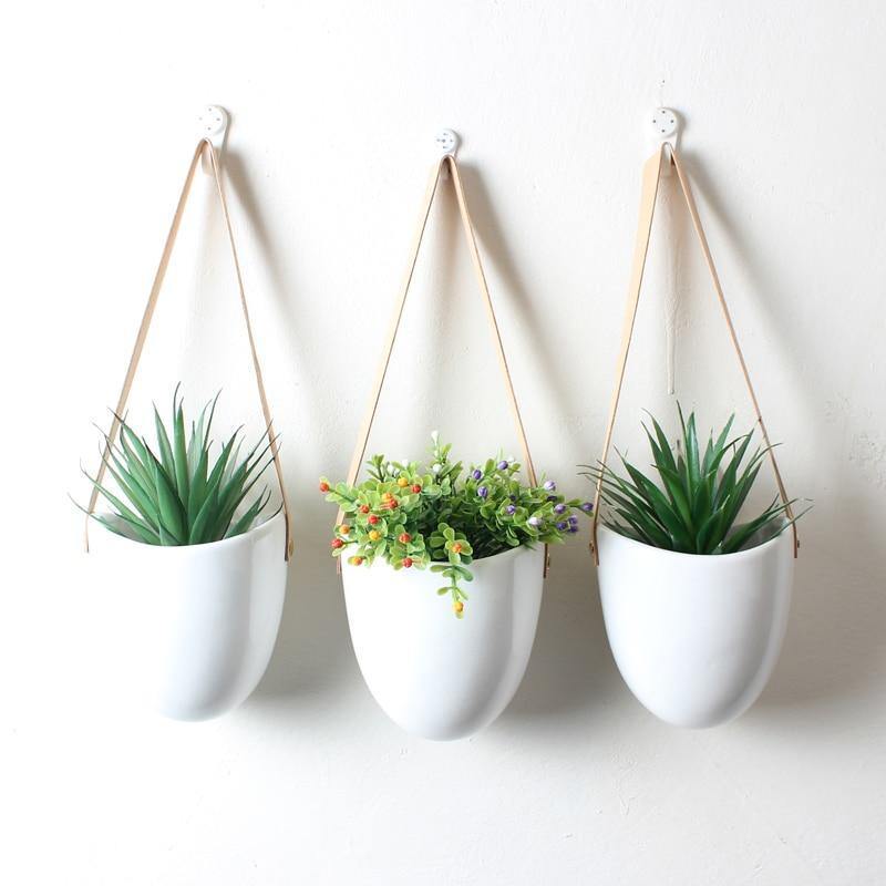 HangingCharm Keramik-Hängepflanzgefäße in Taschenform | Stilvolle Pflanzenhalter | Dekoration für Zuhause & Garten