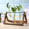 EcoGrow Glas Anzuchtvase mit Holzständer | Minimalistisches Design | Pflanzgefäß für Zuhause | Deko für Pflanzenliebhaber