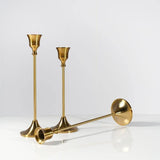LuxeCandle Bronze Kerzenhalter im klassischen Design | Stabkerzenhalter | Elegante Tischdekoration