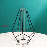 FloraFrame Geometrische Eisen-Vase mit Glasröhre | Minimalistisches Design | Moderne Deko für Zuhause und Büro