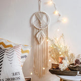 DreamLoom Mond-Dekoration Makramee | Traumfänger Wandteppich | Boho Chic Wanddeko